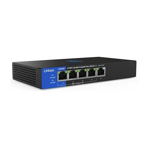 Switch 5 puertos multigigabit 2.5G PoE+ no admin