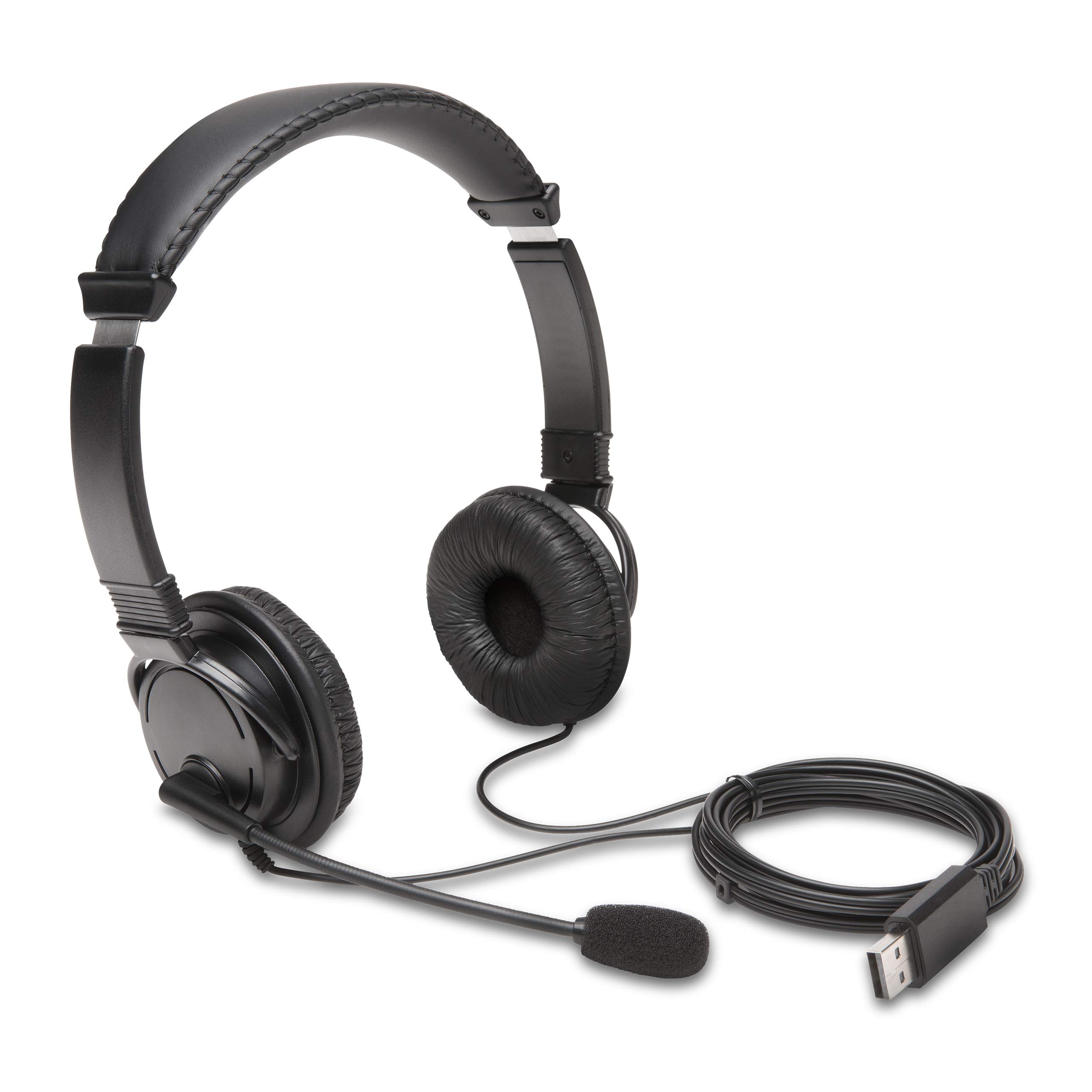 Kensington USB Hi-Fi Headphones with Mic - Auricular - en oreja - cableado - USB-A - negro