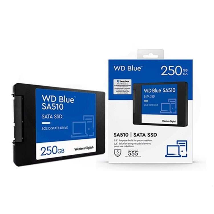 WD Blue SA510 WDS250G3B0A - SSD - 250 GB - interno - 2.5" - SATA 6Gb/s - azul