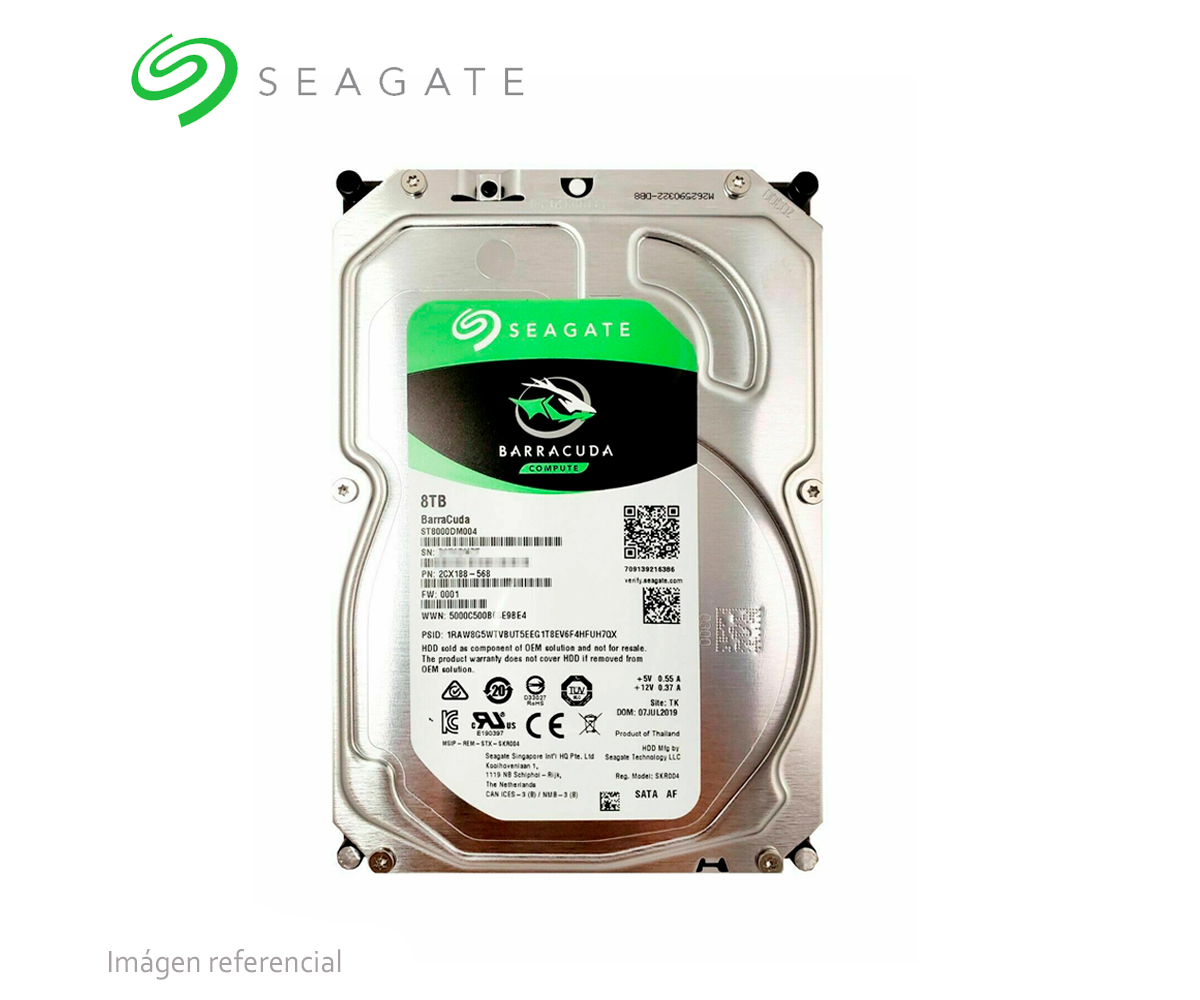 Seagate Barracuda ST8000DM004 - Disco duro - 8 TB - interno - 3.5" - SATA 6Gb/s - búfer: 256 MB