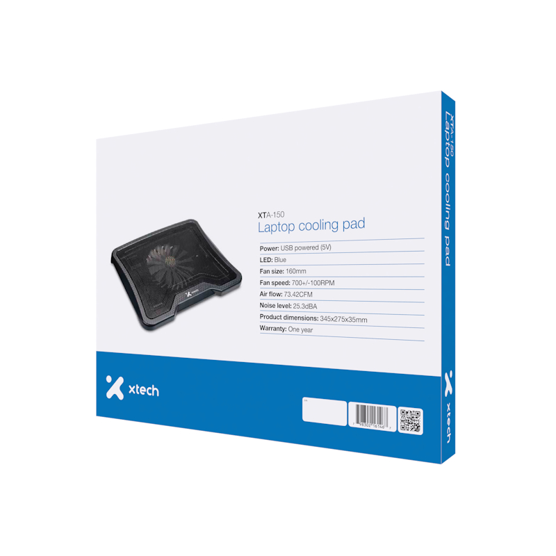 Xtech - Notebook stand - 2 USB pt - 160mm fan