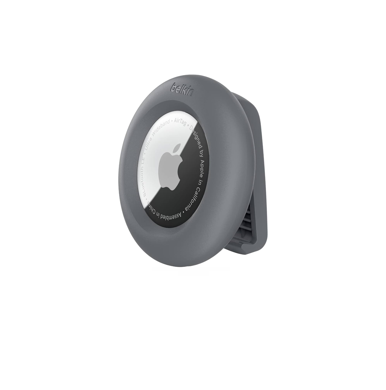 Belkin - Carcasa protectora para etiqueta Bluetooth antipérdida - con clip - gris oscuro - para Apple AirTag