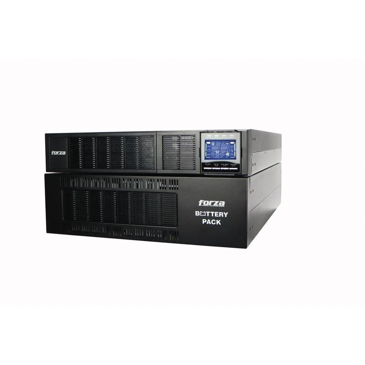 Forza Atlas FDC-210KMR - UPS (montaje en rack / externo) - AC 110-300 V - 10000 vatios - 10000 VA - 9 Ah - RS-232, USB - 2U - negro