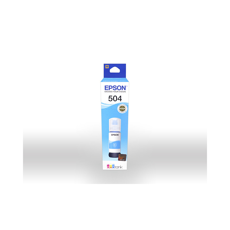 Epson 504 - 70 ml - cián - original - recarga de tinta - para EcoTank L4150, L4260, L6161, L6171, L6191, L6270