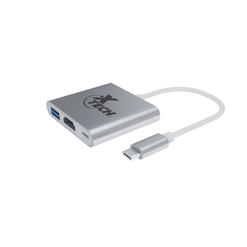 Xtech - Video adapter - USB Type C - HDMI (f) Type C(f) USB 3.0(f) - 3 in one XTC-565