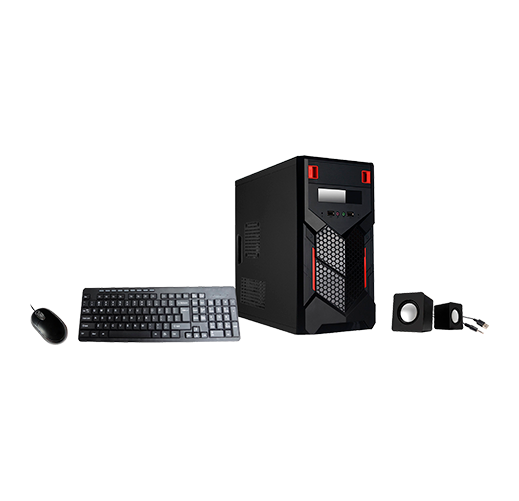Xtech - Desktop - Micro ATX - All black - pc case 600W ps logo
