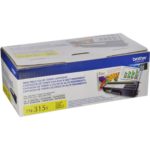 Brother TN315Y - Alto rendimiento - amarillo - original - cartucho de tóner - para Brother HL-4150CDN, HL-4570CDW, HL-4570CDWT, MFC-9460CDN, MFC-9560CDW, MFC-9970CDW