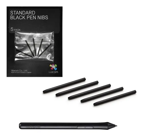 Wacom Standard Pen Nibs - Punta de bolígrafo digital - negro (paquete de 5) - para Intuos4 Large, Medium, Small, Wireless, X-Large