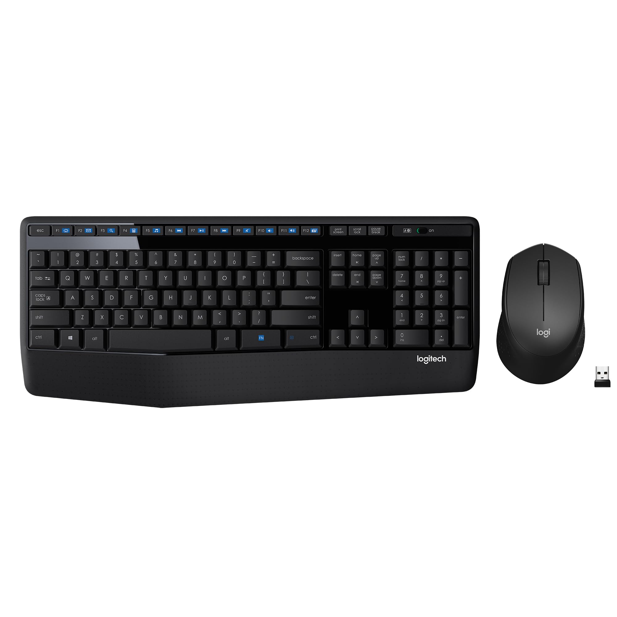 Logitech Wireless Combo MK345 - Juego de teclado y ratón - inalámbrico - 2.4 GHz - QWERTY - español - negro, azul
