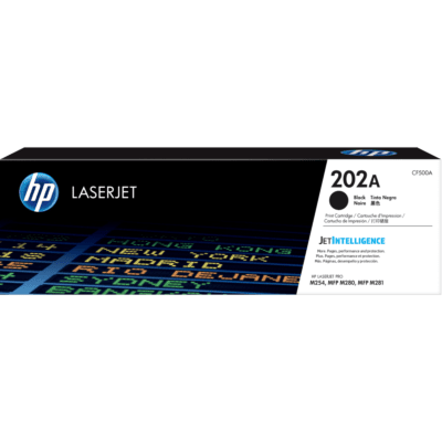 Vista 2 de HP 202A - Negro - original - LaserJet - cartucho de tóner (CF500A) - para Color LaserJet Pro M254dw, M254nw, MFP M280nw, MFP M281cdw, MFP M281fdn, MFP M281fdw