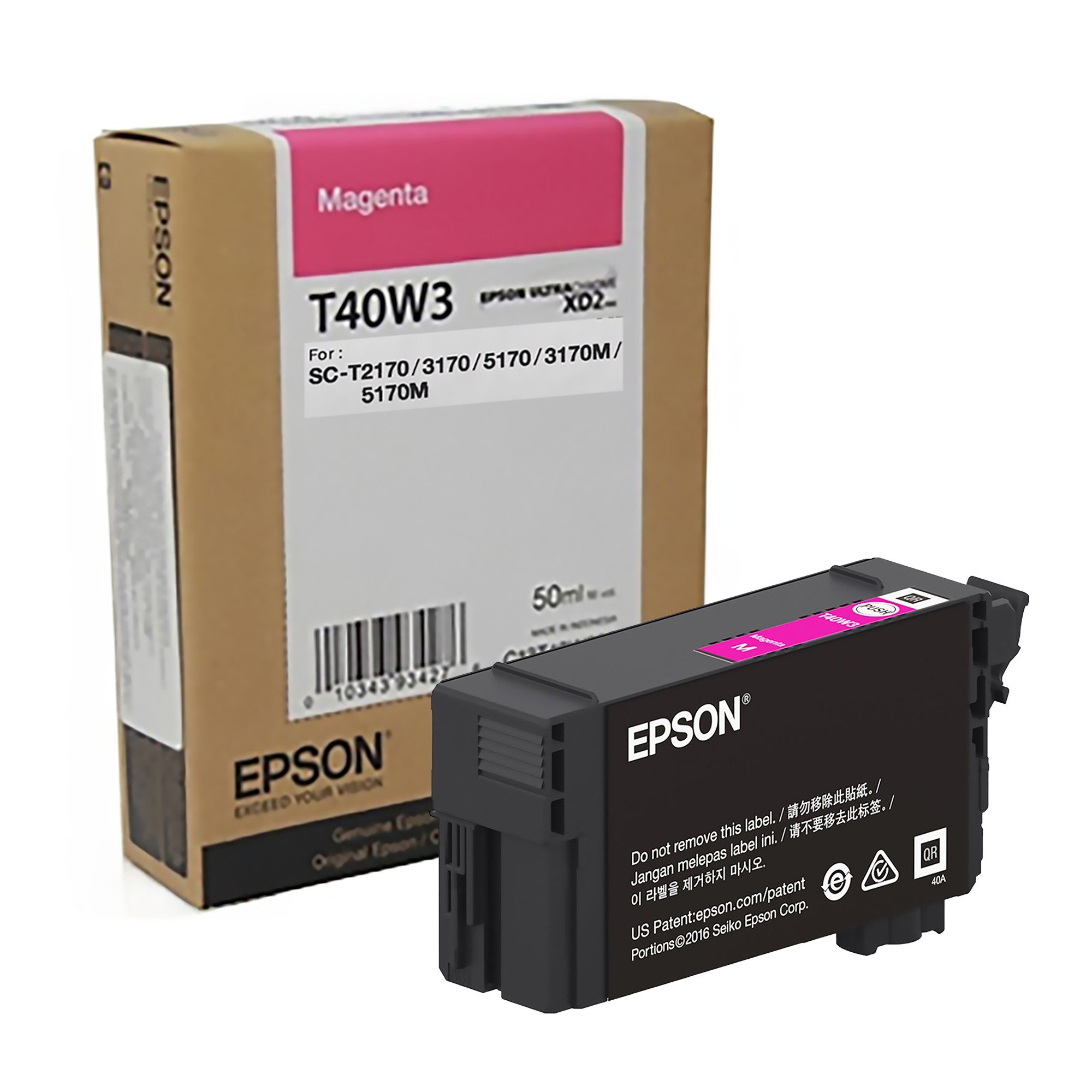 Epson T40W - 50 ml - gran capacidad - magenta - original - blíster con alarmas de RF/acústica - cartucho de tinta - para SureColor T2170, T3170, T3170M, T5170, T5170M