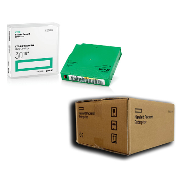 HPE RW Data Cartridge - LTO Ultrium 8 - 12 TB / 30 TB - verde - para StoreEver LTO-8 Ultrium 30750, LTO-8 Ultrium 30750 TAA