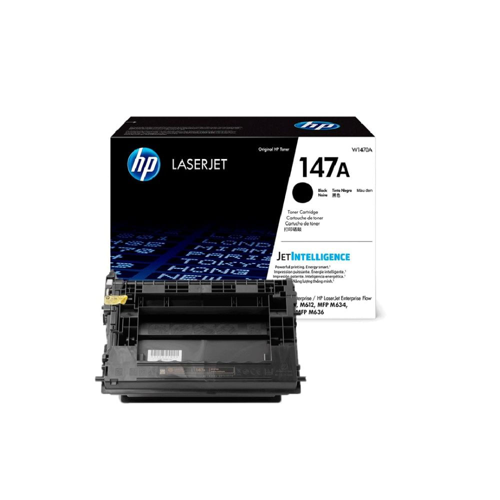 HP 147A - Negro - original - LaserJet - cartucho de tóner (W1470A) - para LaserJet Enterprise MFP M634; LaserJet Enterprise Flow MFP M634, MFP M635, MFP M636