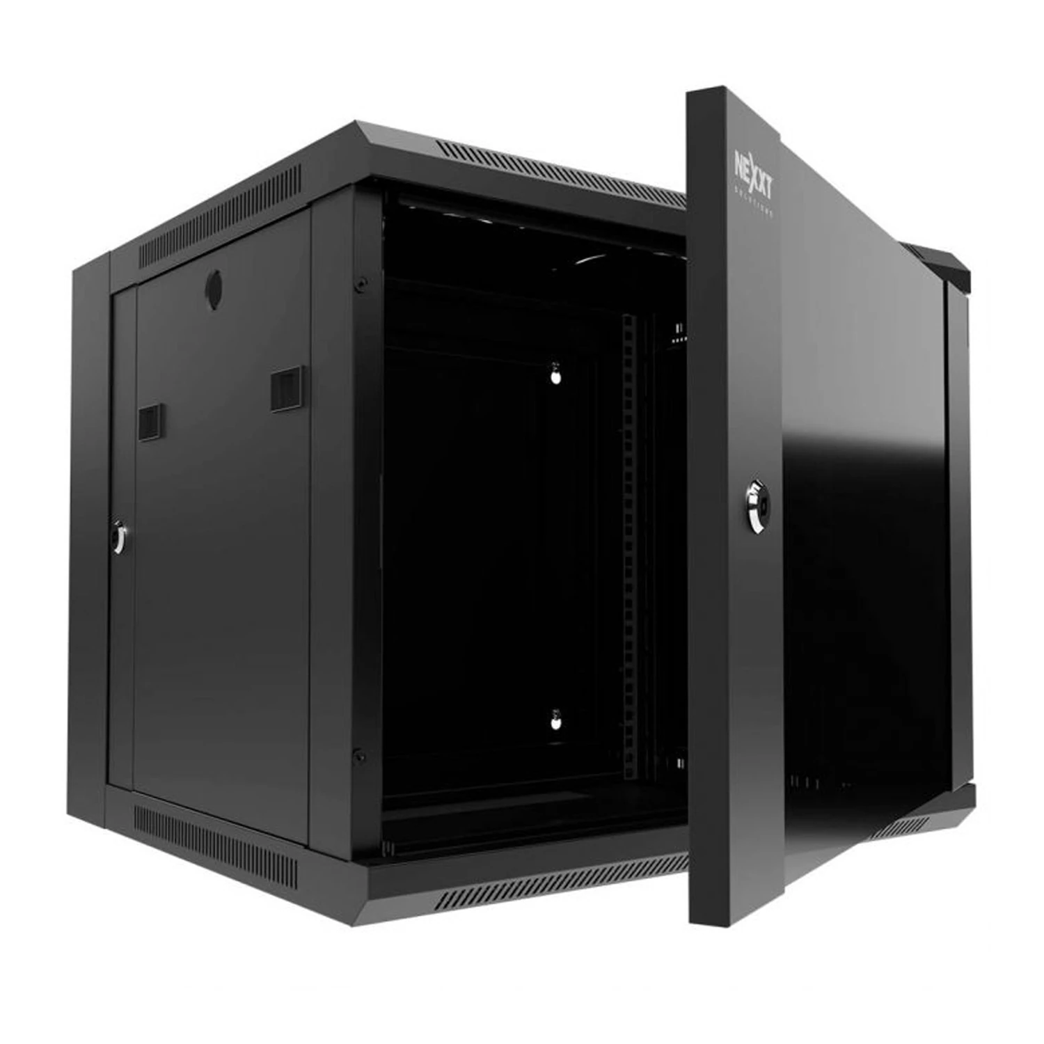 Vista 2 de Nexxt Solutions - Rack armario - instalable en pared - RAL 9005, negro barniz - 9U - 19"