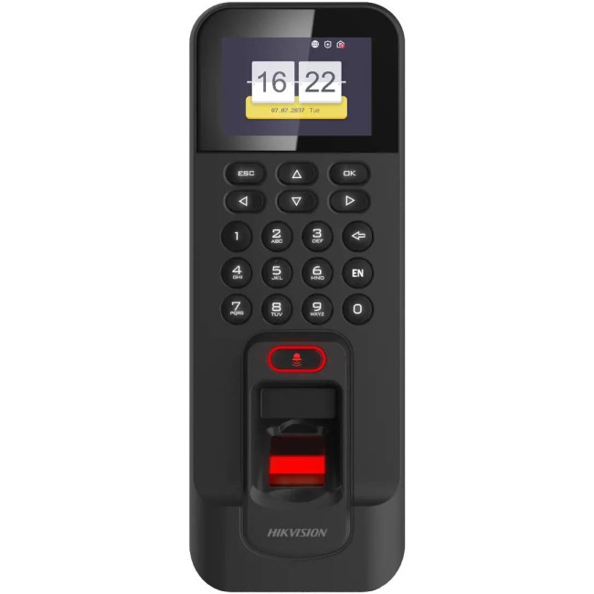 Hikvision Pro Series DS-K1T804AMF - Terminal de control de acceso con lector de huellas dactilares - cableado - Wi-Fi - 10/100 Ethernet - negro