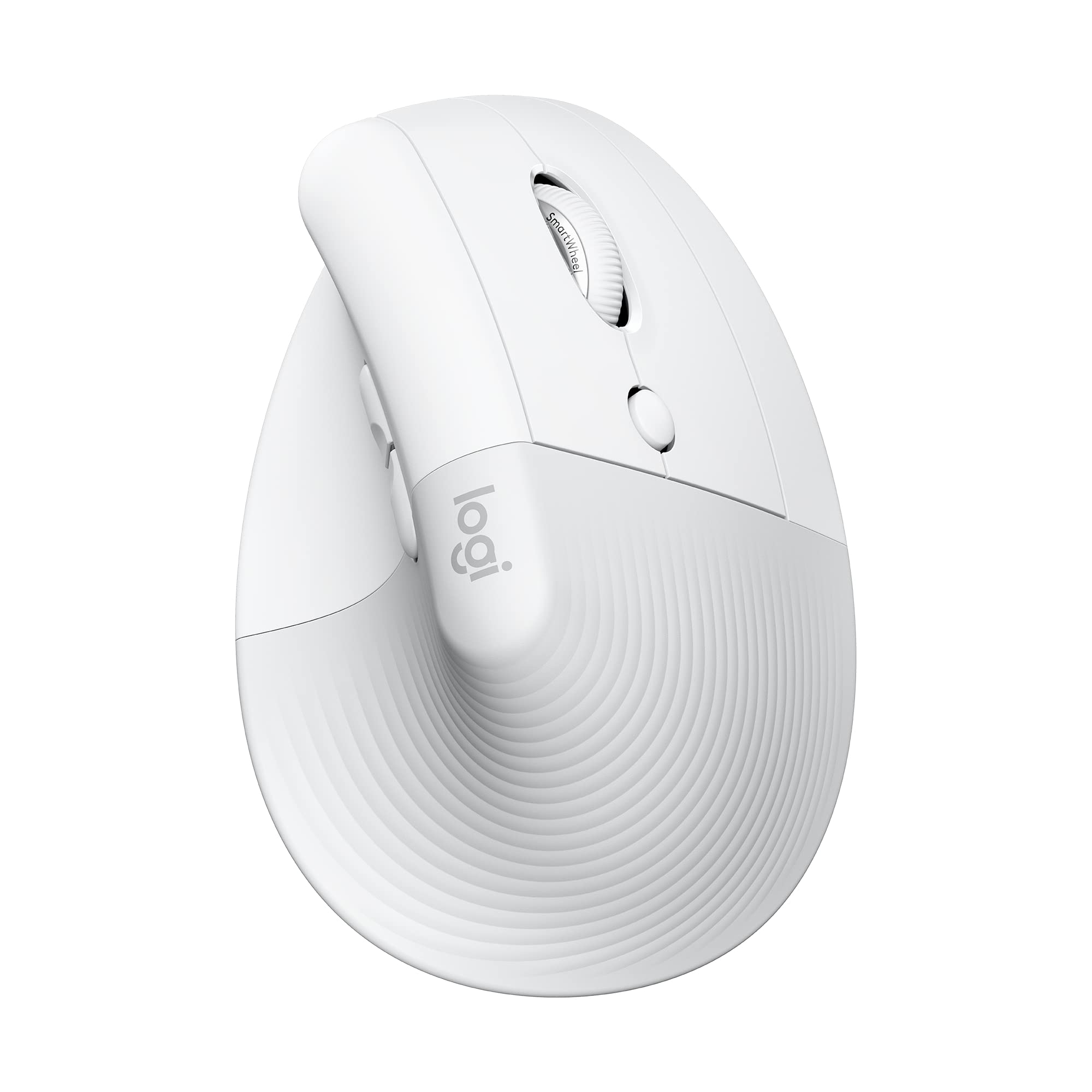 Logitech Lift Vertical Ergonomic Mouse - Ratón vertical - ergonómico - 6 botones - inalámbrico - 2.4 GHz, Bluetooth - receptor de USB Logitech Logi Bolt - blanco hueso