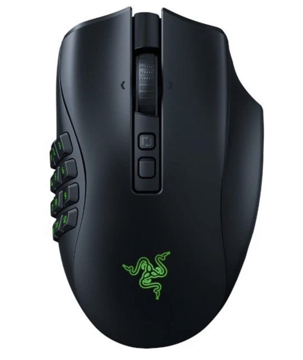 Razer Naga V2 Pro - Ratón - MMO, rueda HyperScroll Pro, gaming - diestro - óptico - 20 botones - cableado, inalámbrico - Bluetooth, USB-C, 2.4 GHz