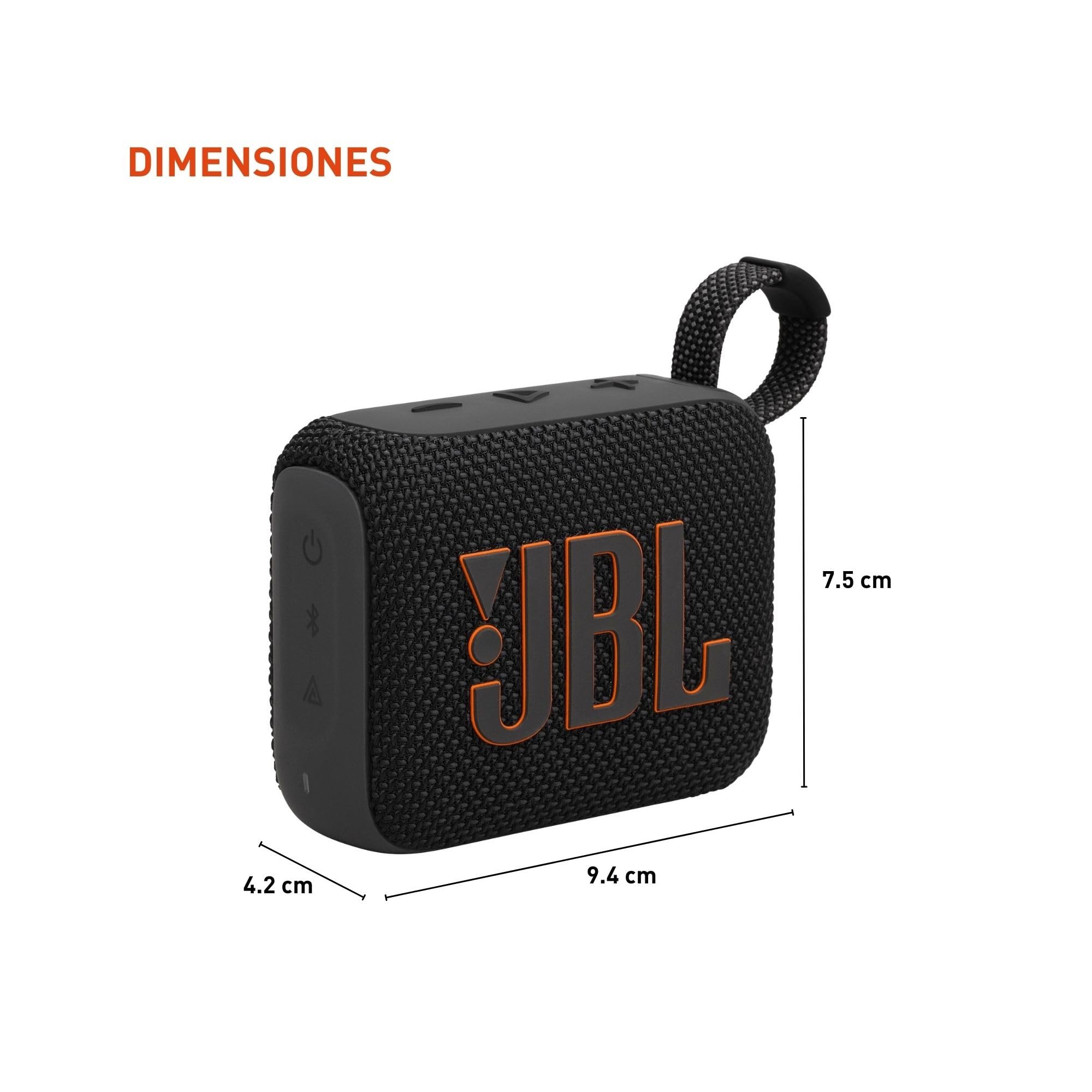 JBL Go 4 - Altavoz - para uso portátil - inalámbrico - Bluetooth - controlado por aplicación - 4.2 vatios - negro