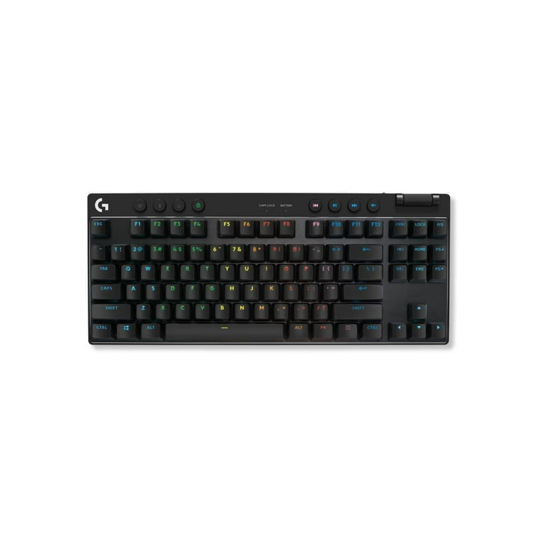 Logitech G PRO X TKL LIGHTSPEED Wireless Gaming Keyboard, Tactile Switches (GX Brown), Magenta - Teclado - retroiluminación - inalámbrico - 2.4 GHz, Bluetooth - QWERTY - EE. UU. - interruptor: GX Brown Tactile - magenta