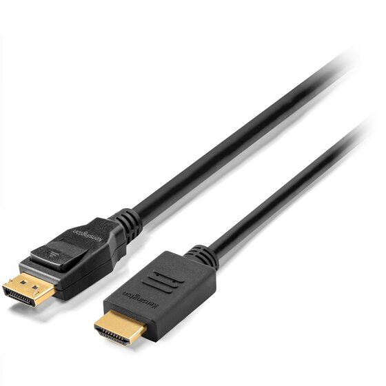 Kensington DisplayPort 1.2 (M) to HDMI (M) Passive Cable, 6ft - Cable adaptador - DisplayPort macho a HDMI macho - 1.83 m - negro - pasivo, compatibilidad con 1080p