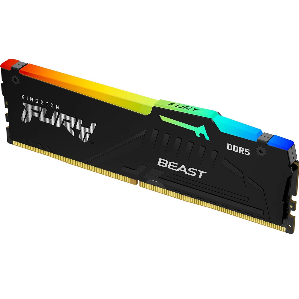 Kingston FURY Beast RGB - DDR5 - módulo - 8 GB - DIMM de 288 contactos - 5600 MT/s / PC5-44800 - CL36 - 1.25 V - sin búfer - on-die ECC - negro
