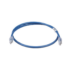 Panduit NetKey - Patch cable - RJ-45 (M) to RJ-45 (M) - 92 cm - foiled unshielded twisted pair (F/UTP) - CAT 6a - IEEE 802.3af/IEEE 802.3at - booted, halogen-free, snagless, stranded - blue