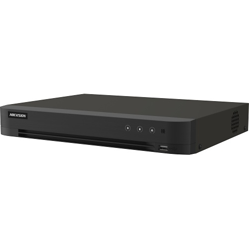 Hikvision IDS-7216HQHI-M1/XT DVR AcuSense 16 canales 1080p 1U H.265 - HDTVI/AHD/CVI/CVBS/IP - 1 disco duro SATA hasta 10TB - H.265 Pro+/H.265 Pro/H.265/H.264+/H.264 - Hasta 24 cámaras de red (6MP) pueden conectarse - Soporta Tecnología de Detección de Mov