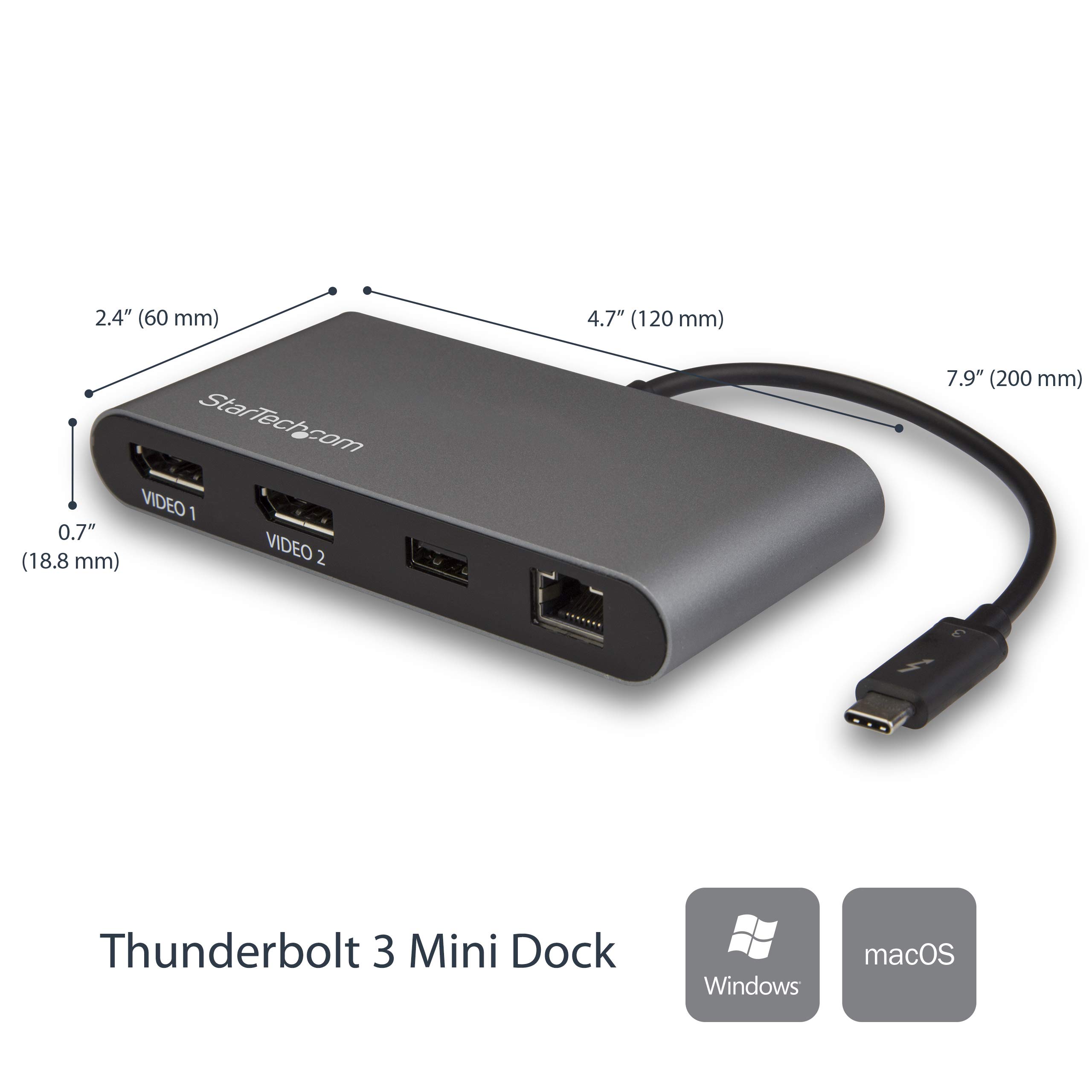 StarTech.com - Mini-dock - Thunderbolt Multiport - Dual 4K 60Hz DisplayPort