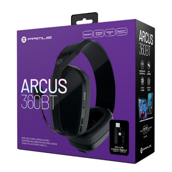 Primus gaming headset - PBH-360BK - Wireless headset system - Para Cellular phone / Para Computer / Para Portable electronics / Para Tablet - Wireless