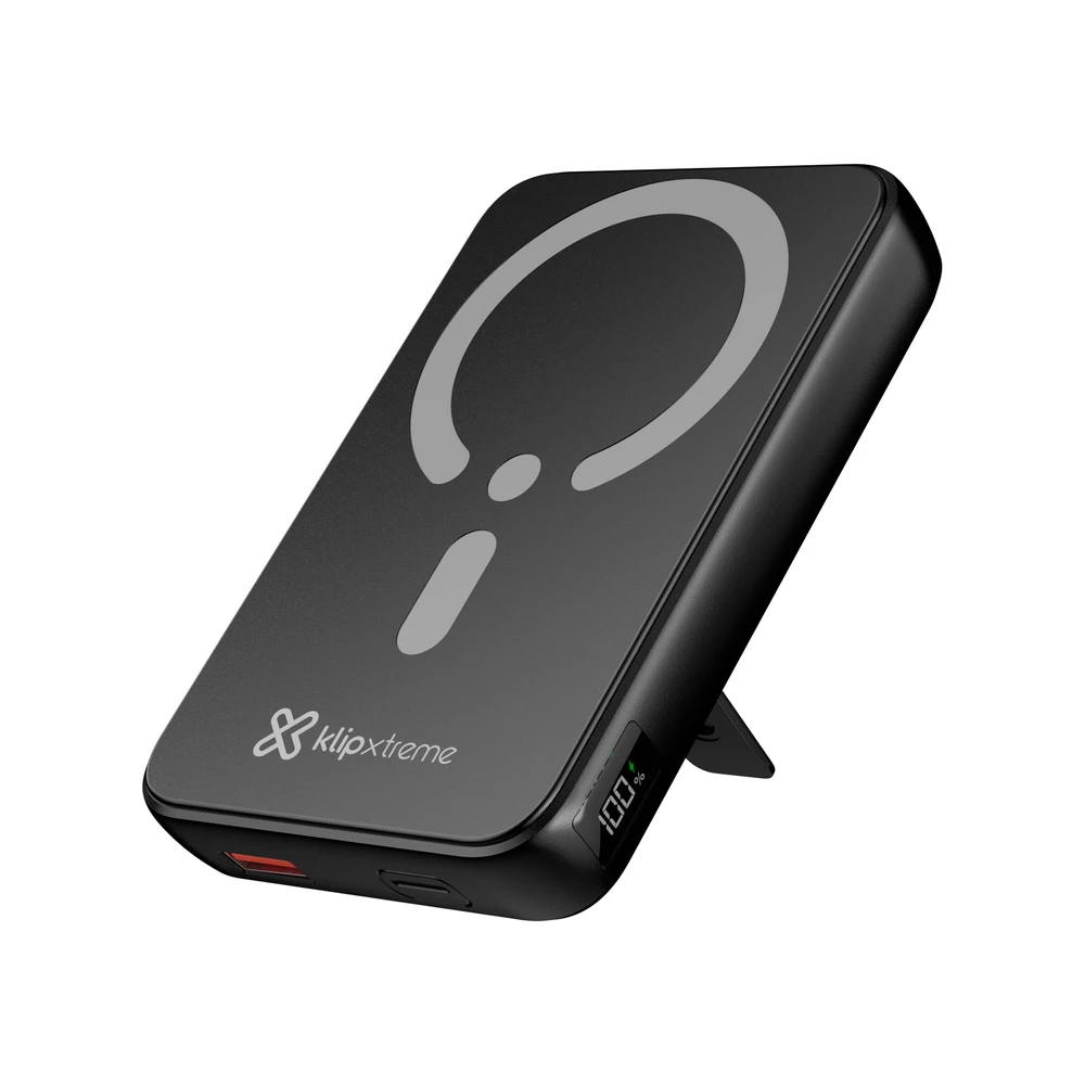 Klip Xtreme - Power bank - 24 pin USB-C - 4 pin USB Type A / 24 pin USB-C - Lithium polymer - Para Universal - Display Wireless Charging