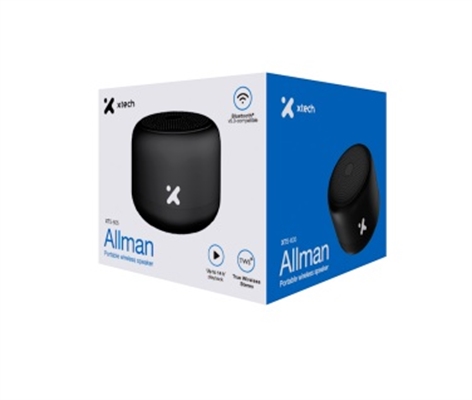 Xtech XTS-605 - Speakers - Black - Allman BT 3W TWS IPX7