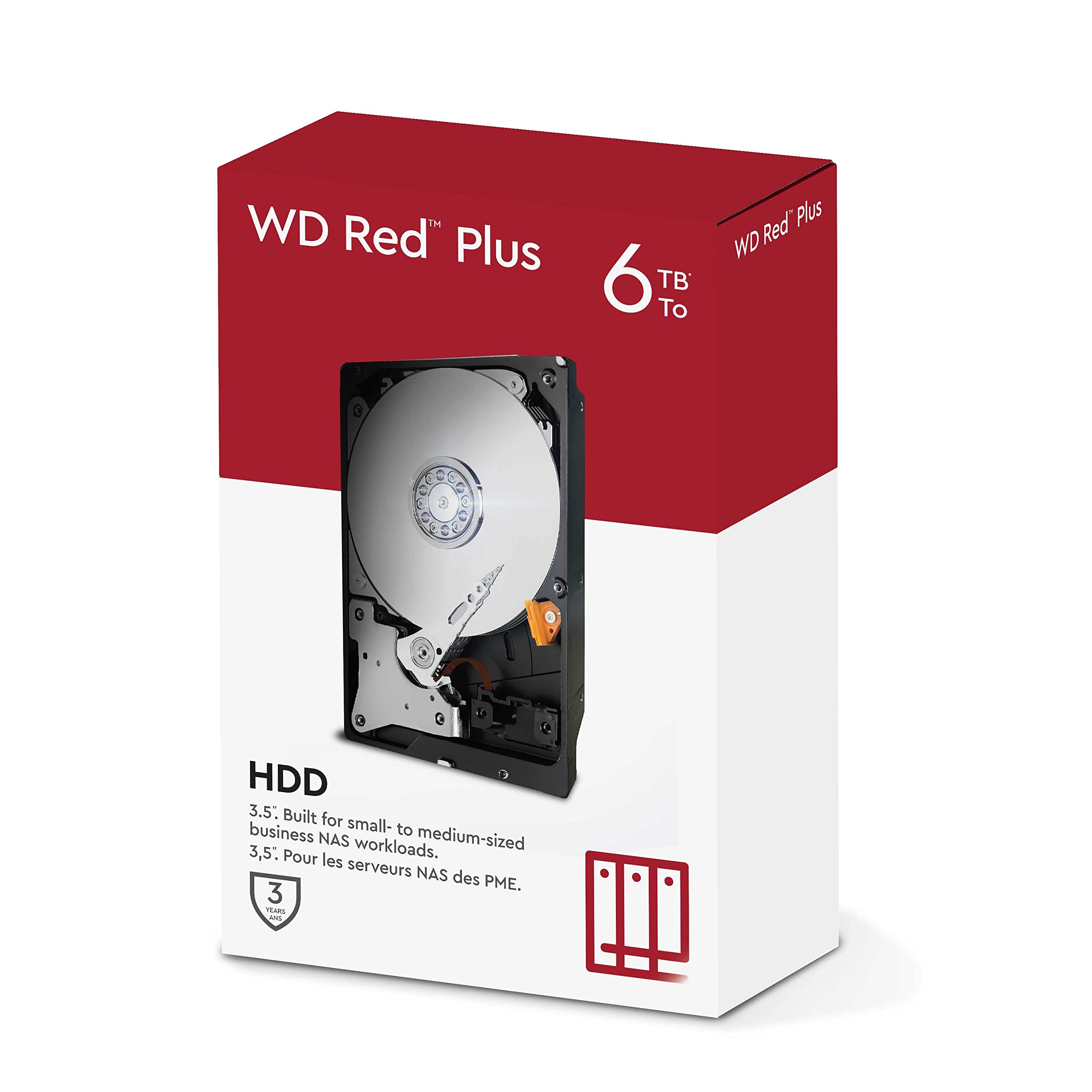 Western Digital WD Red Plus NAS Hard Drive - Internal hard drive - 10 TB - 3.5" - 7200 rpm - Serial ATA