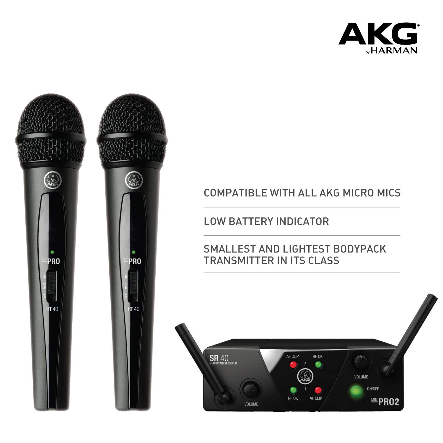 AKG - WMS40 Mini Dual Vocal Set BD US45A/C