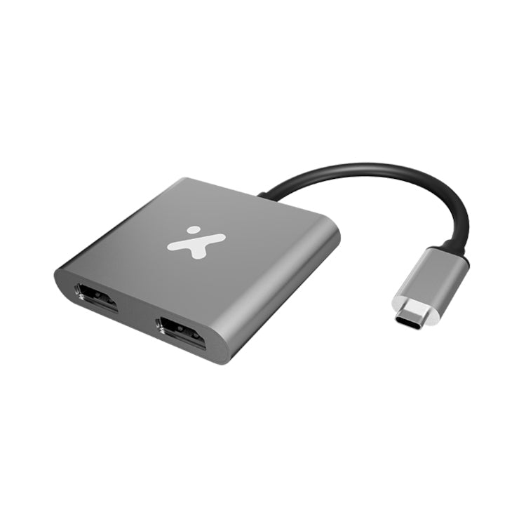Xtech - Video adapter - USB Type C - Dual HDMI - Metal silver - 4K  XTC-548