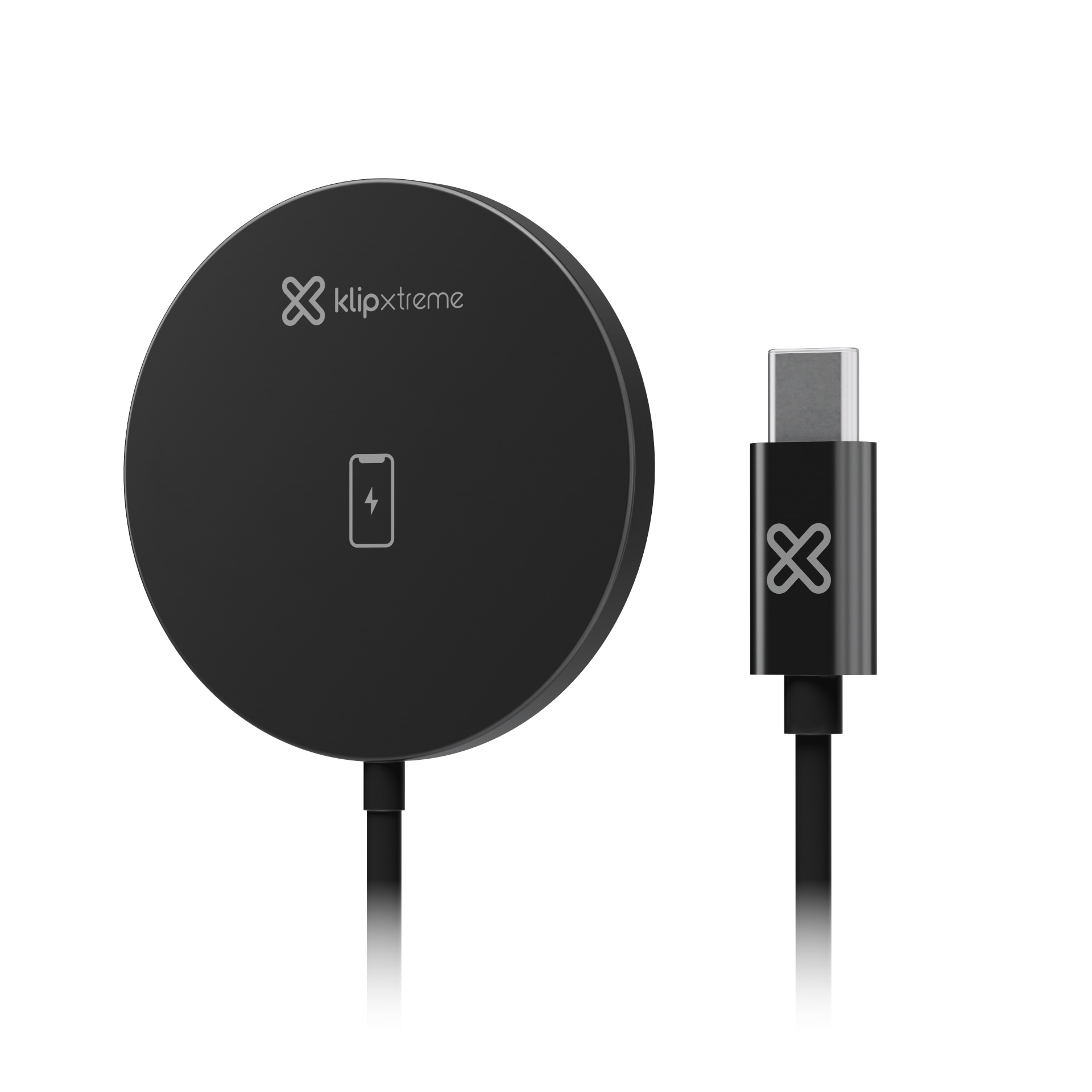 Klip Xtreme - Charging stand / battery charger - 15 Watt - 24 pin USB-C - Cellular phone / Wireless earbuds / Apple AirPods / Apple Watch - Wireless - Para Smartphones - KDC-010