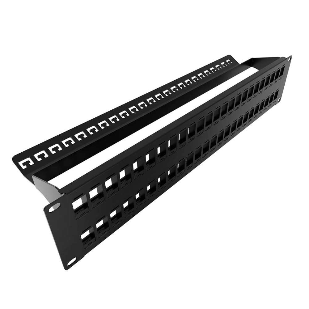 Nexxt - Tablero de conexiones - instalable en bastidor - negro, RAL 9005 - 1U - 19" - 24 puertos